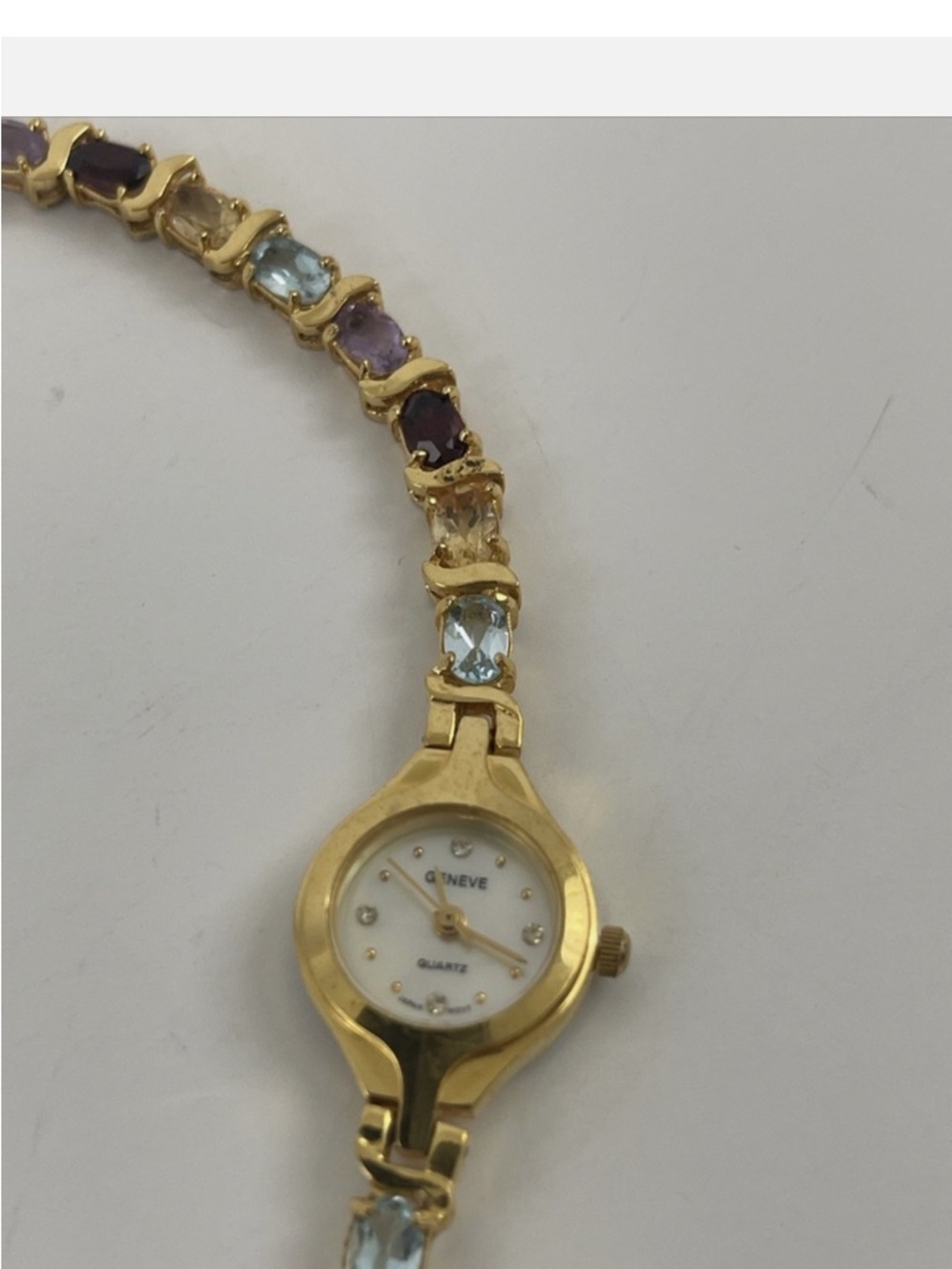 Gold-Tone Crystal Accent Women's Bracelet Watch - Gold - Picture 4 of 9